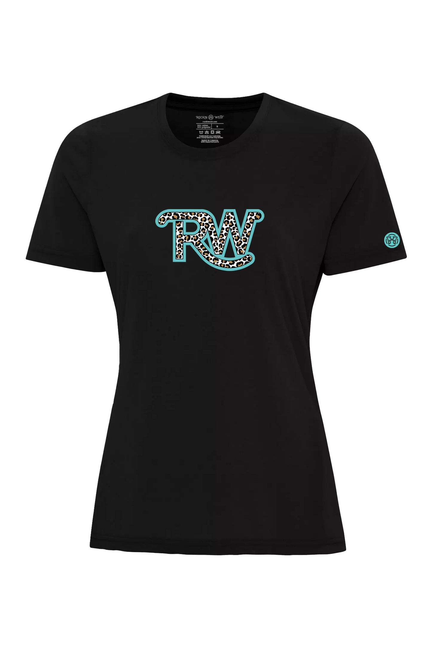 T-shirt femme - RW Leopard turquoise