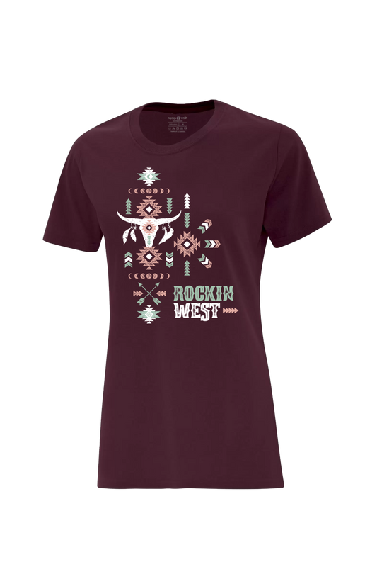 Women's t-shirt - Bull Moon Aztec