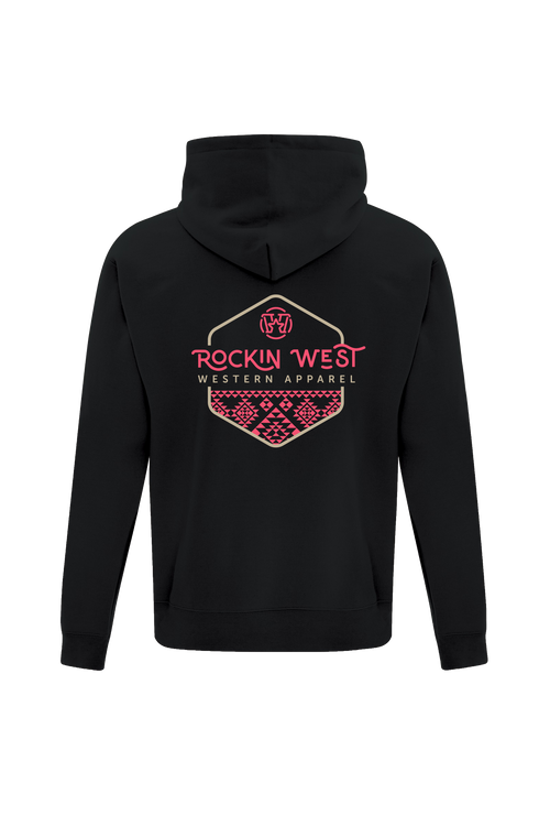 Hoodie femme - Rockin West Aztec rose