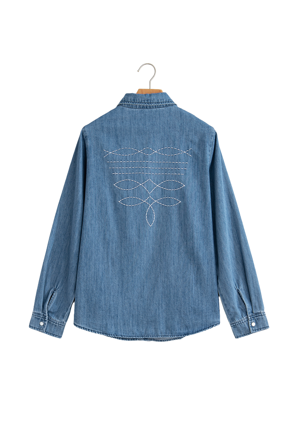 Chemise femme western en jeans avec broderie
