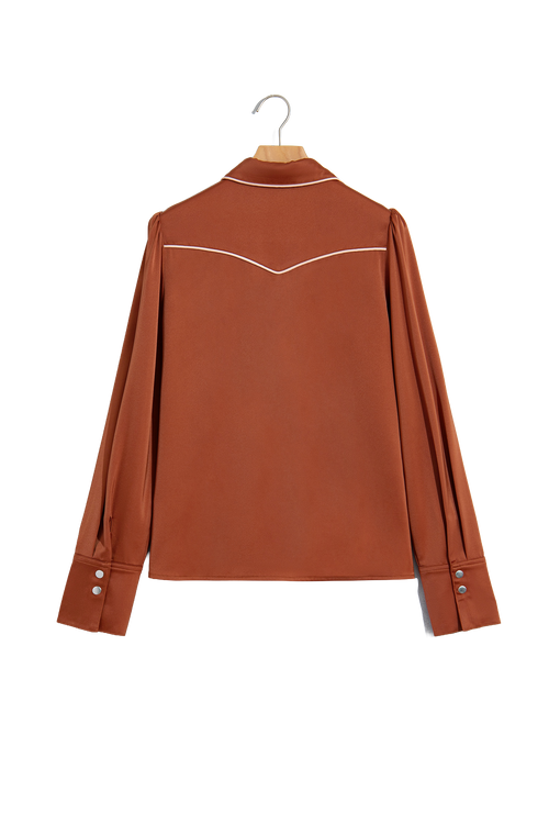 Chemise femme western avec applique et couture