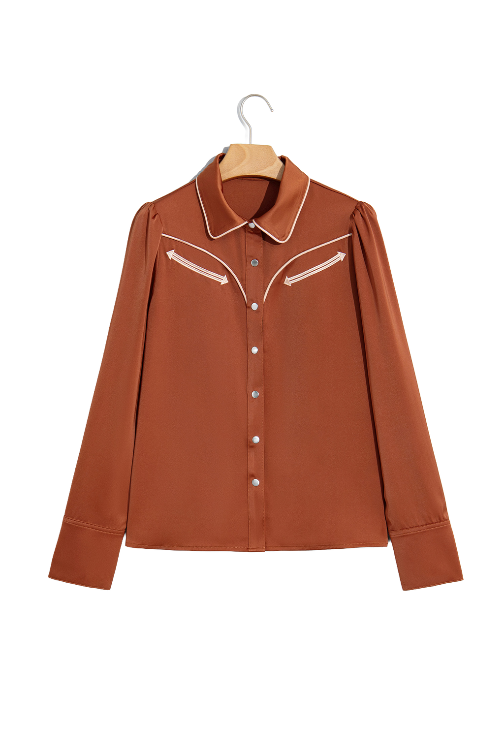Chemise femme western avec applique et couture