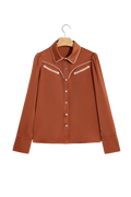 Chemise femme western avec applique et couture