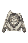 Gilet femme épaule basse - RW aztec pattern beige
