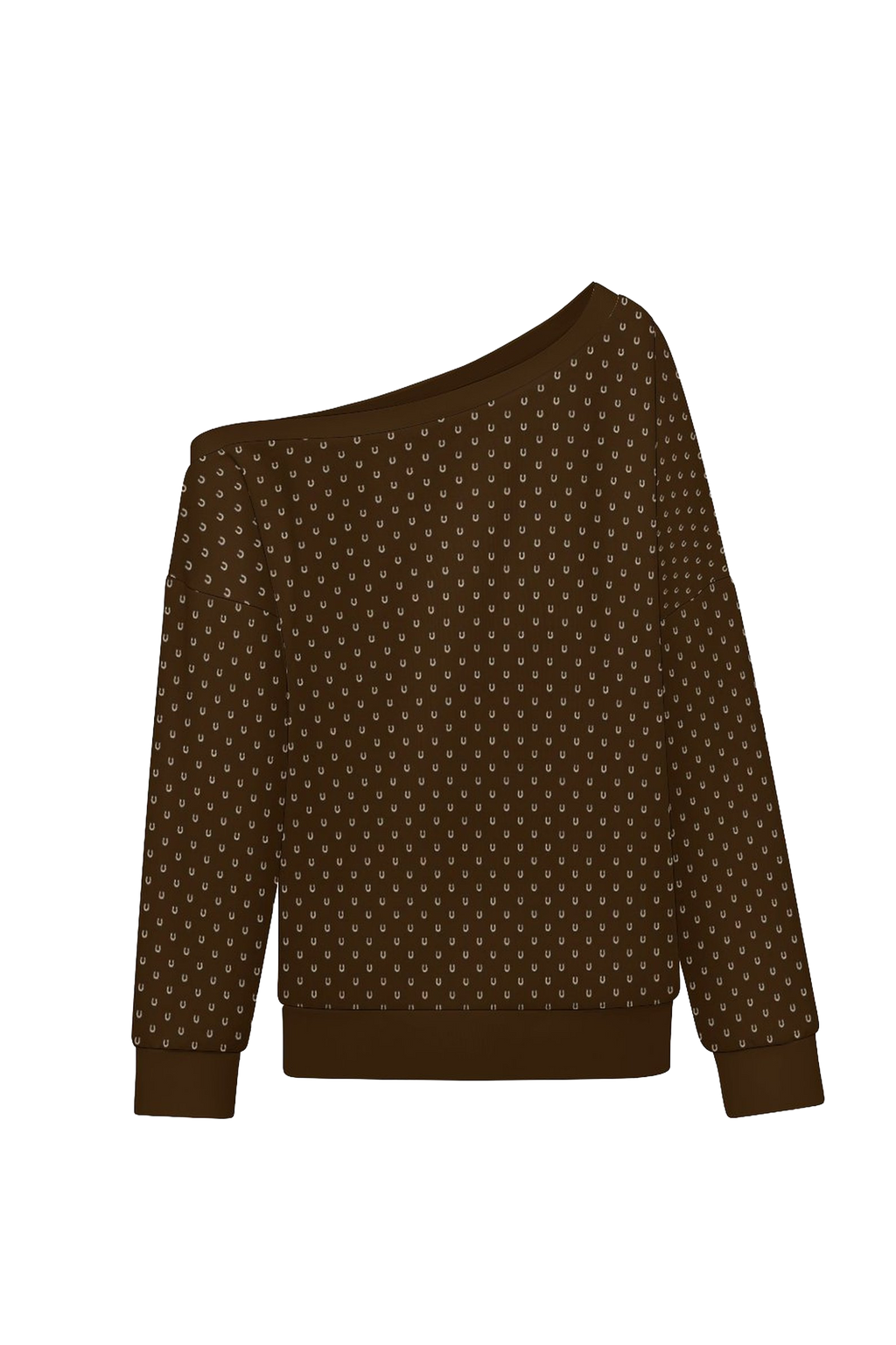 Sweat femme épaule basse - RW horseshoes pattern