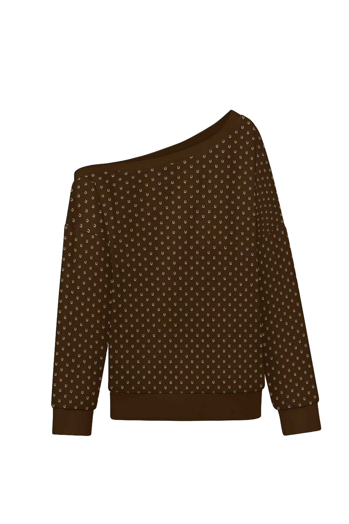 Sweat femme épaule basse - RW horseshoes pattern