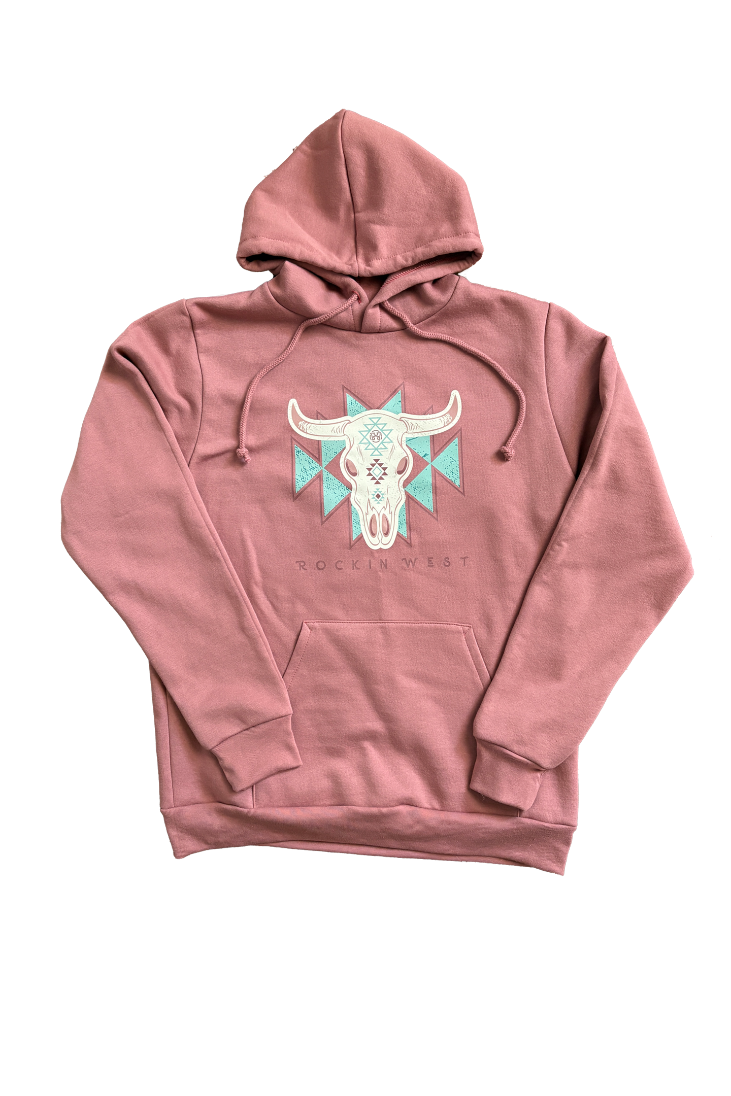 Hoodie femme - Aztec Bull rose