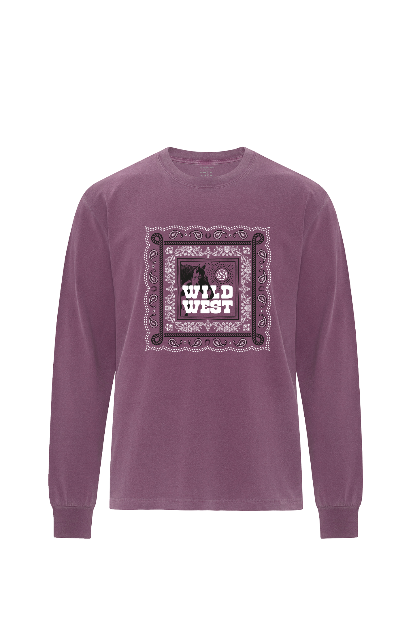 T-shirt manches longues femme - Horse paisley Wild West