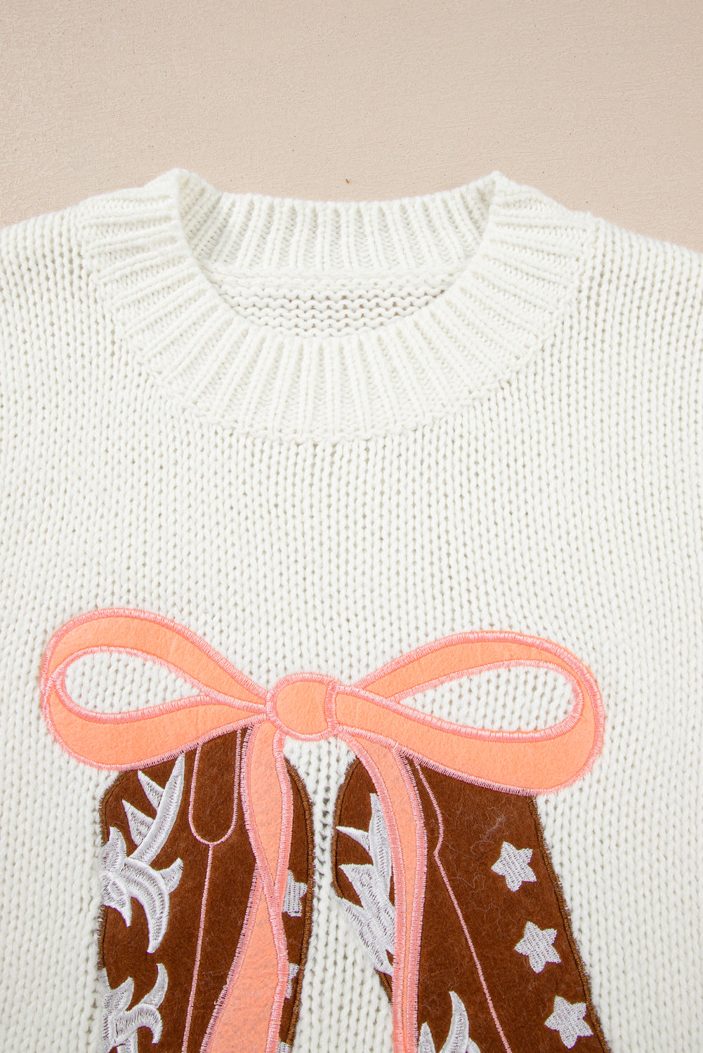 Sweater femme bottes cowboy brodées