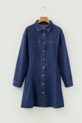 Robe femme en jeans manches longues