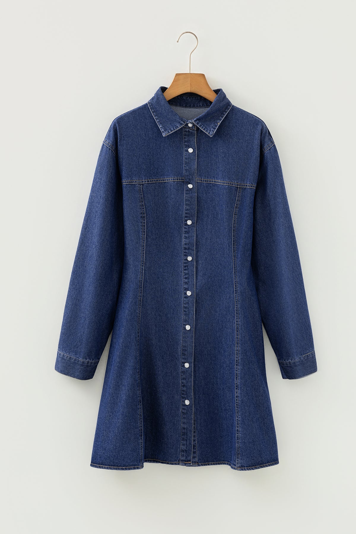 Robe femme en jeans manches longues
