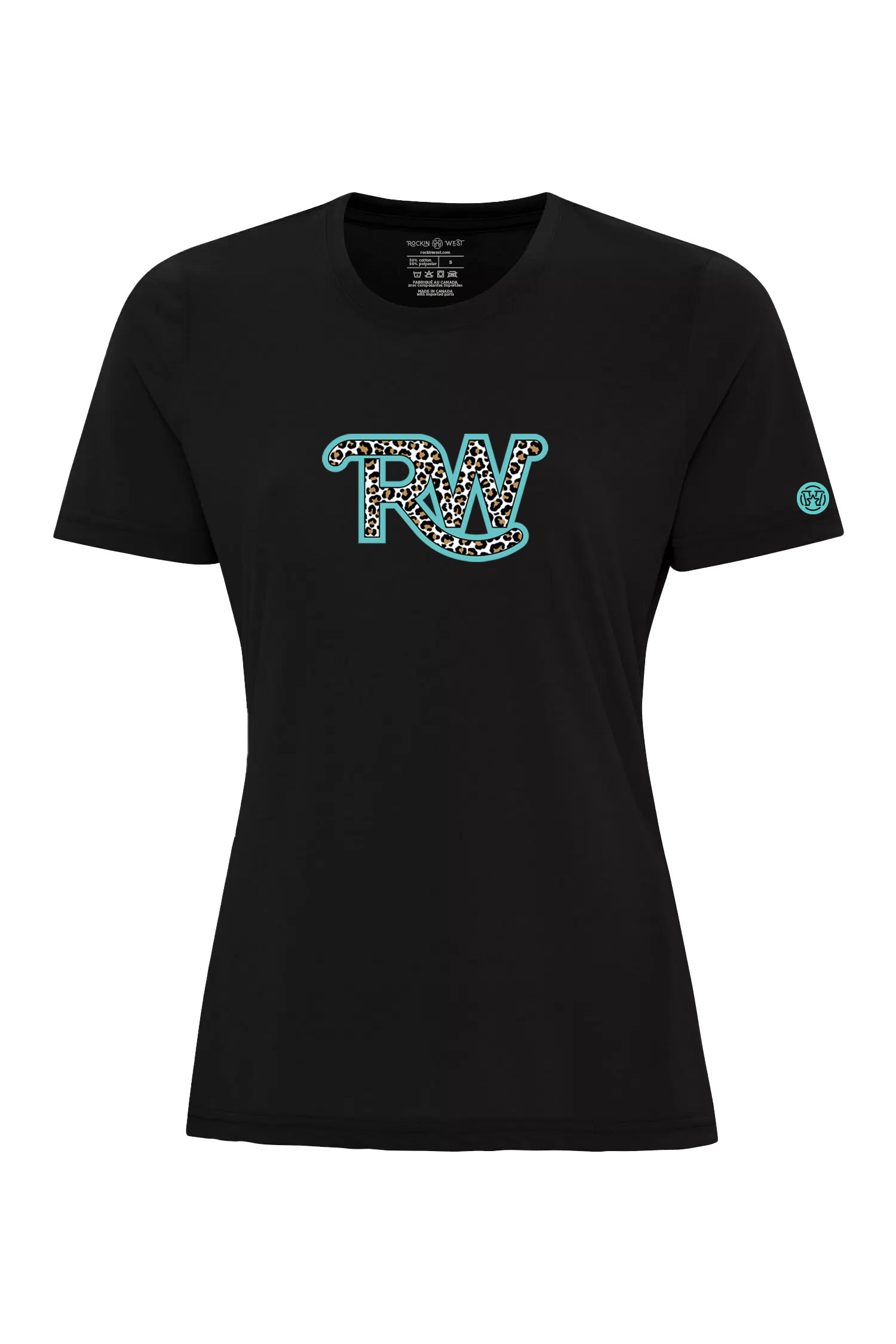 T-shirt femme - RW Leopard turquoise