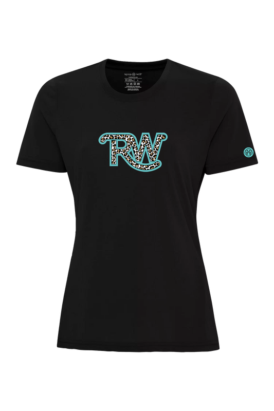 T-shirt femme - RW Leopard turquoise