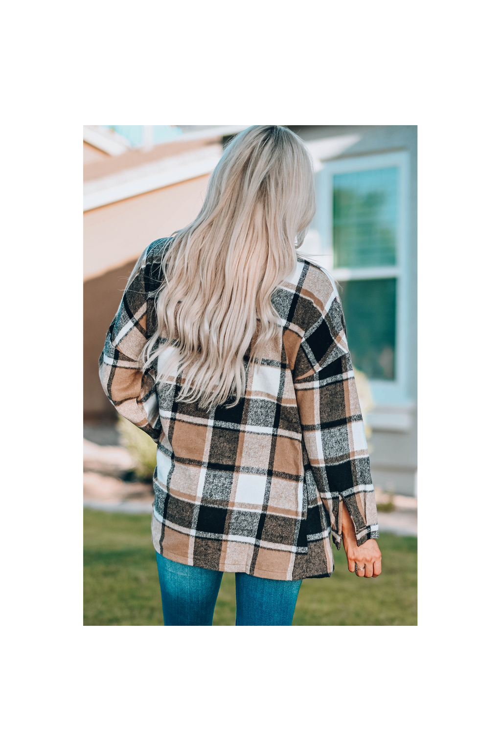 Veste boutonnée à carreaux avec broderie Rockin West