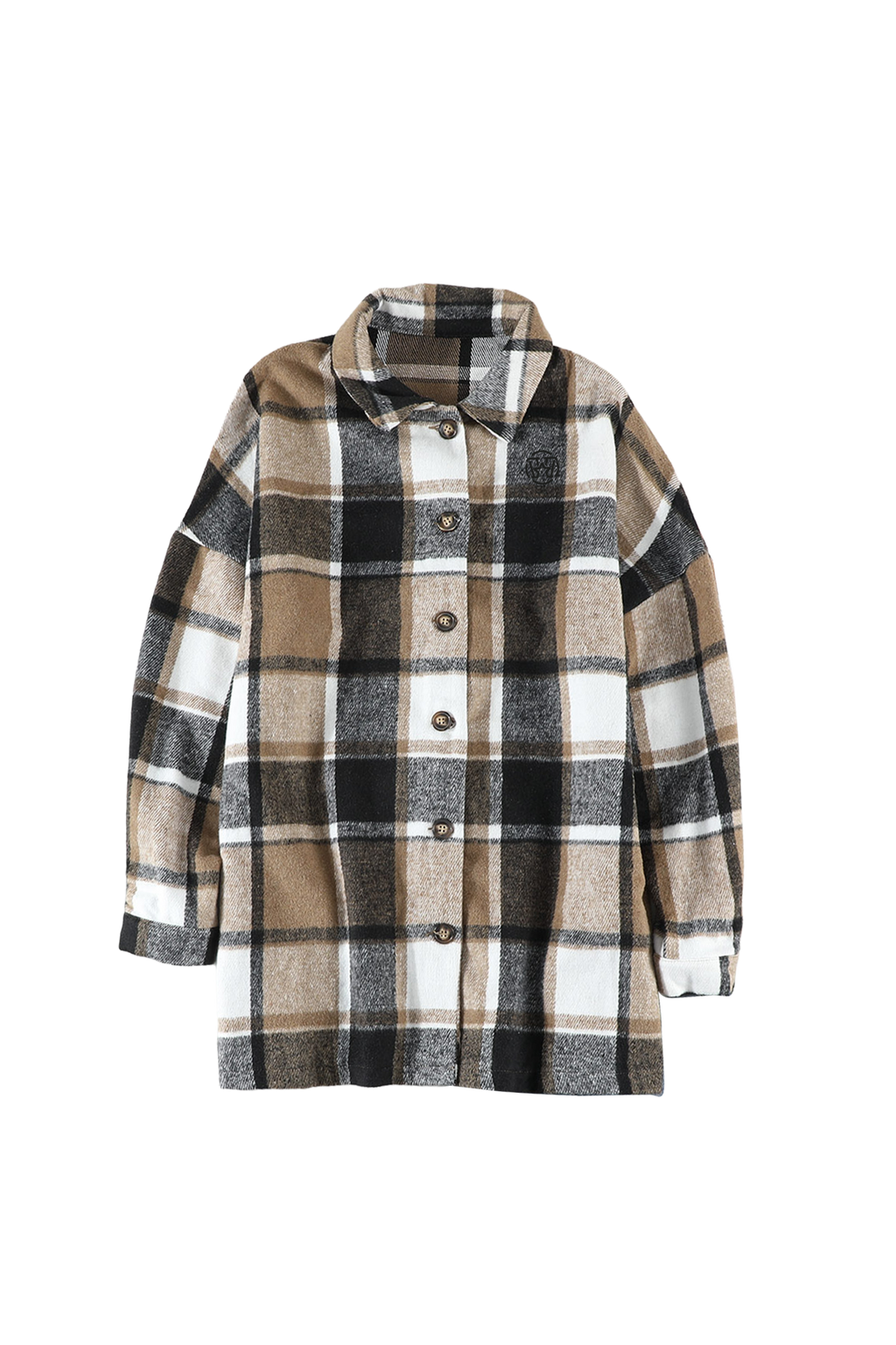 Veste boutonnée à carreaux avec broderie Rockin West
