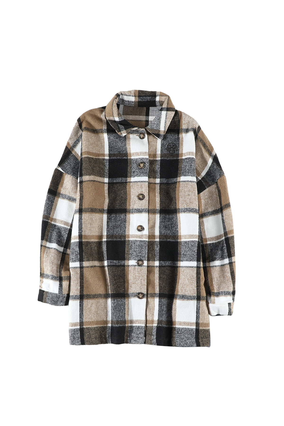 Veste boutonnée à carreaux avec broderie Rockin West