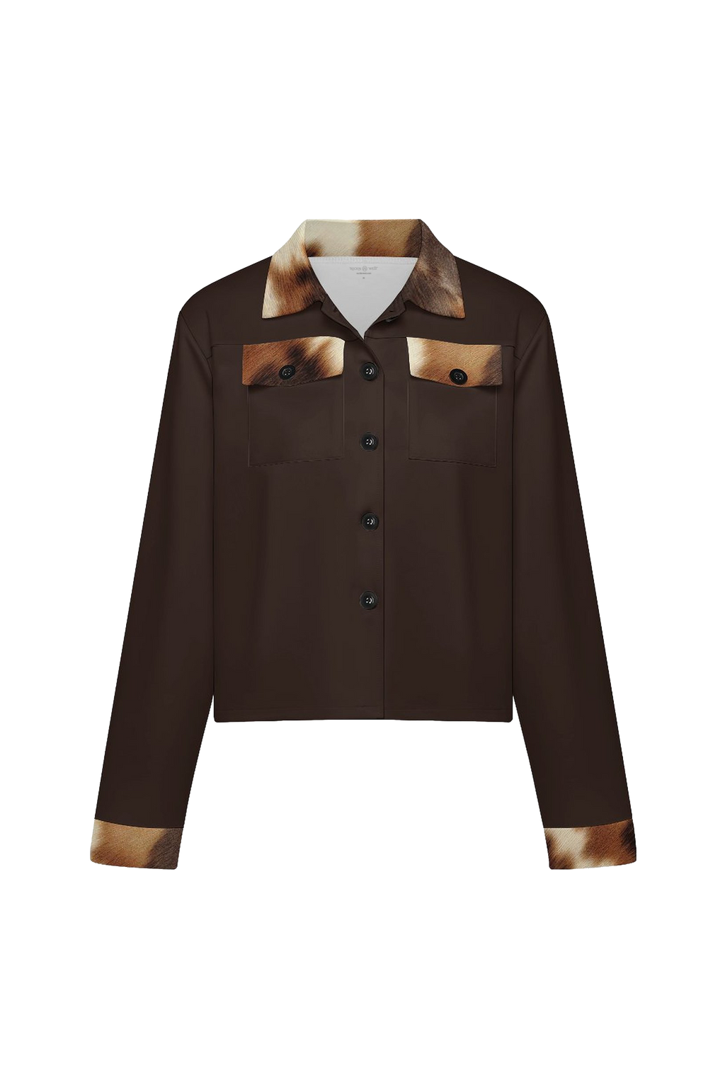 Manteau femme brun avec peau de vache