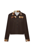 Manteau femme brun avec peau de vache