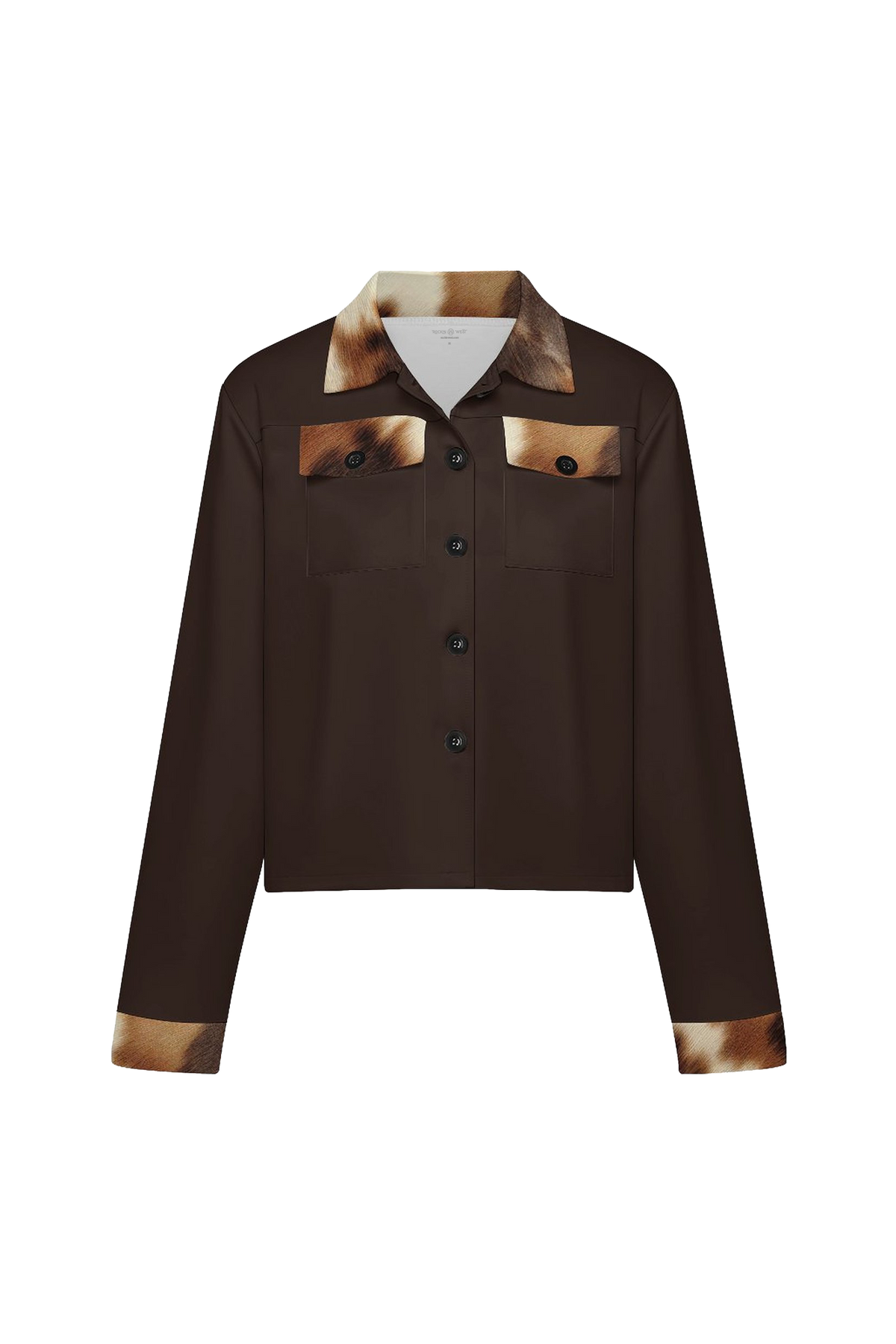 Manteau femme brun avec peau de vache