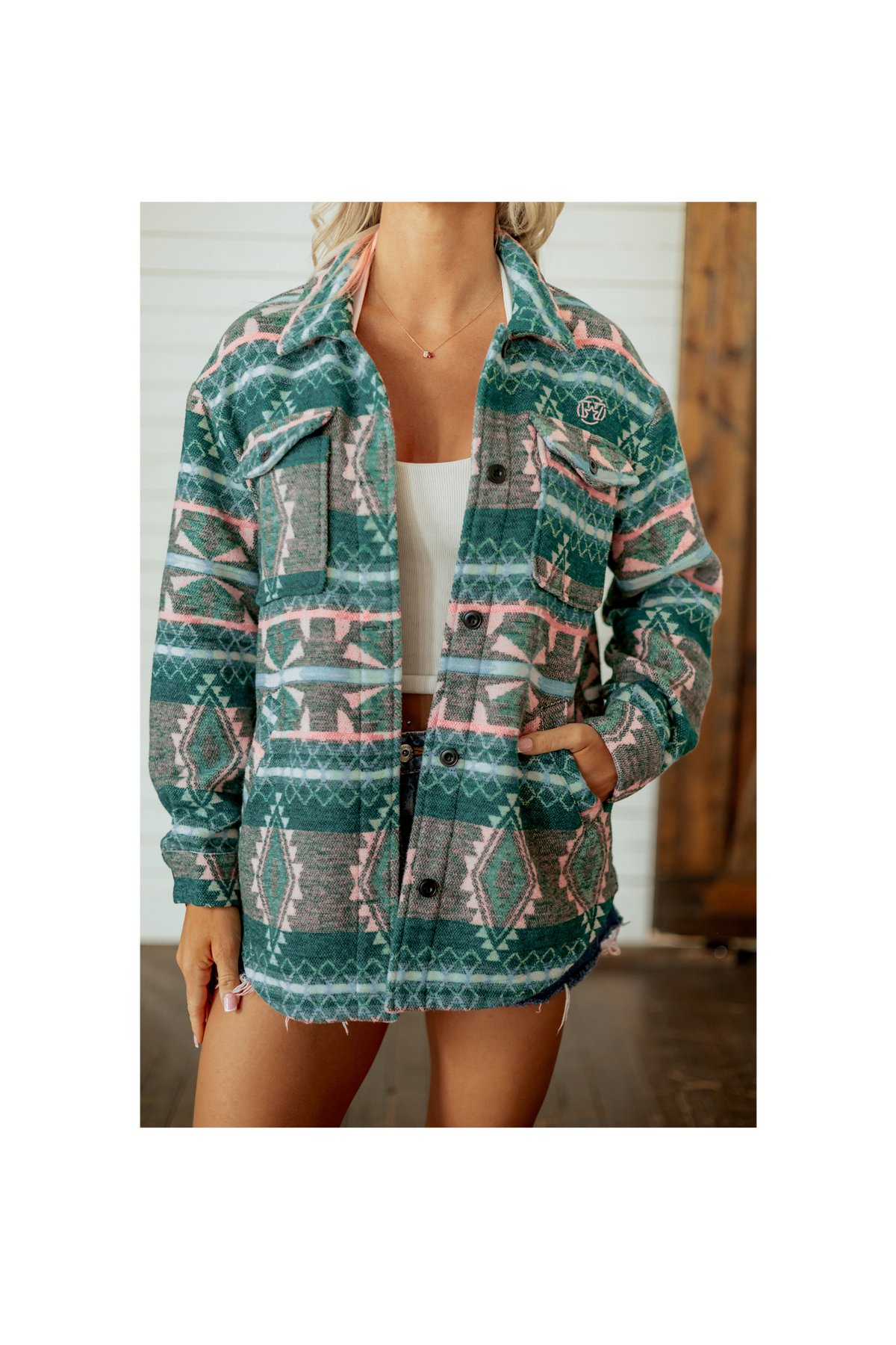 Surchemise femme motif aztec western