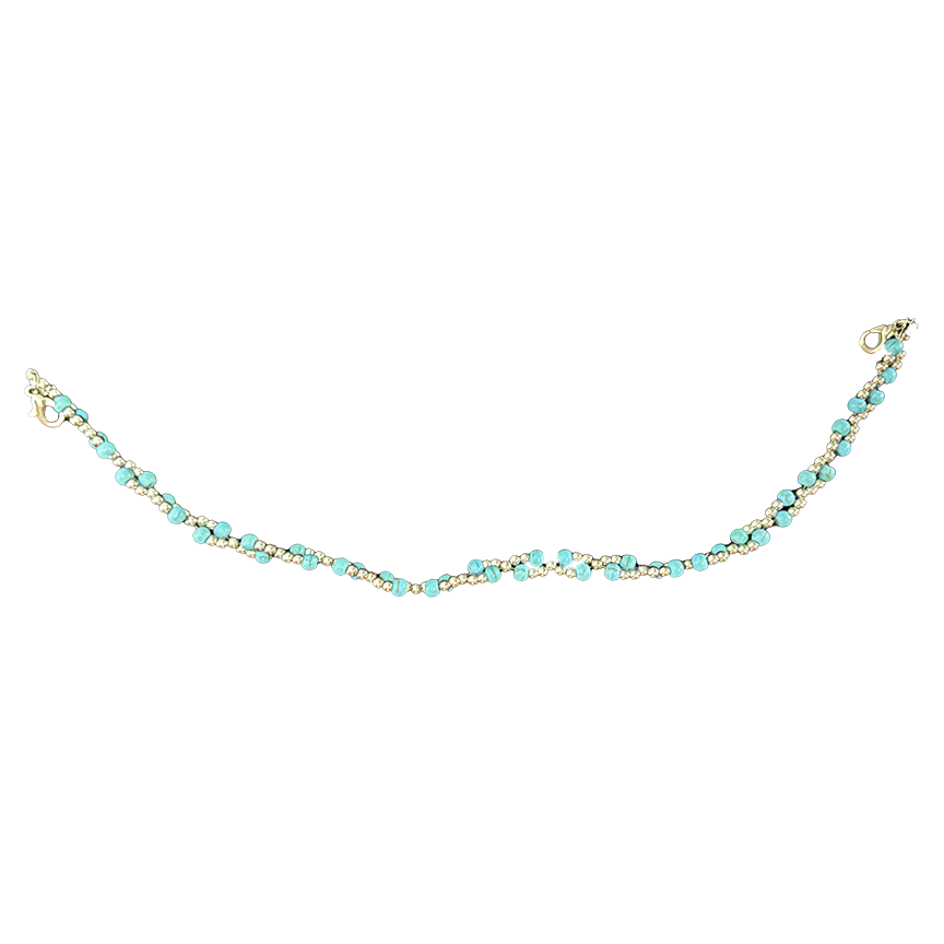 Perle argent turquoise