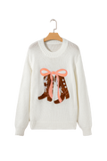 Sweater femme bottes cowboy brodées