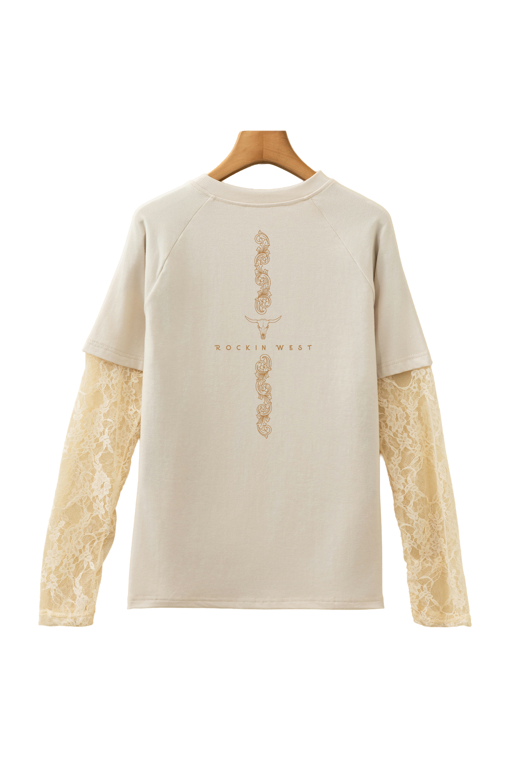 T-shirt femme manches longues en dentelles - Rockin West