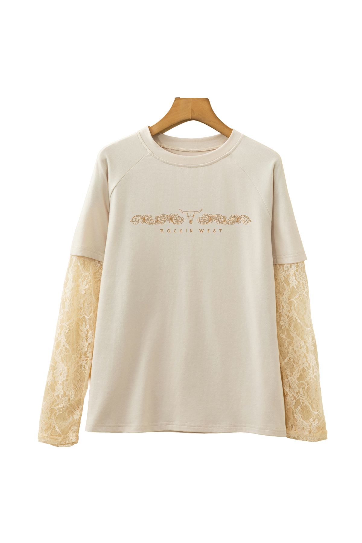 T-shirt femme manches longues en dentelles - Rockin West