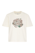 T-shirt court femme - Leather flower turquoise