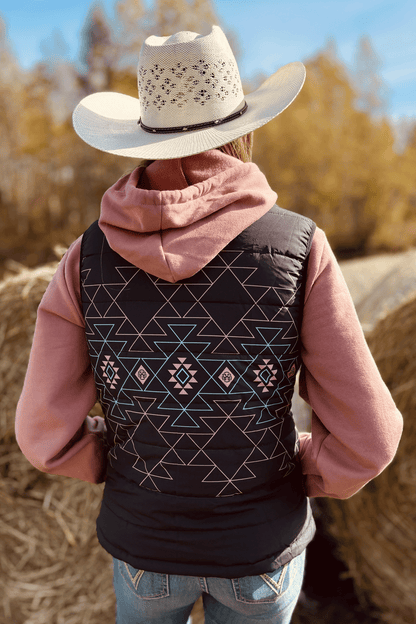 Veste femme - Aztec rose turquoise