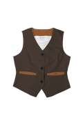 Veste femme - Brun motif broderie au dos