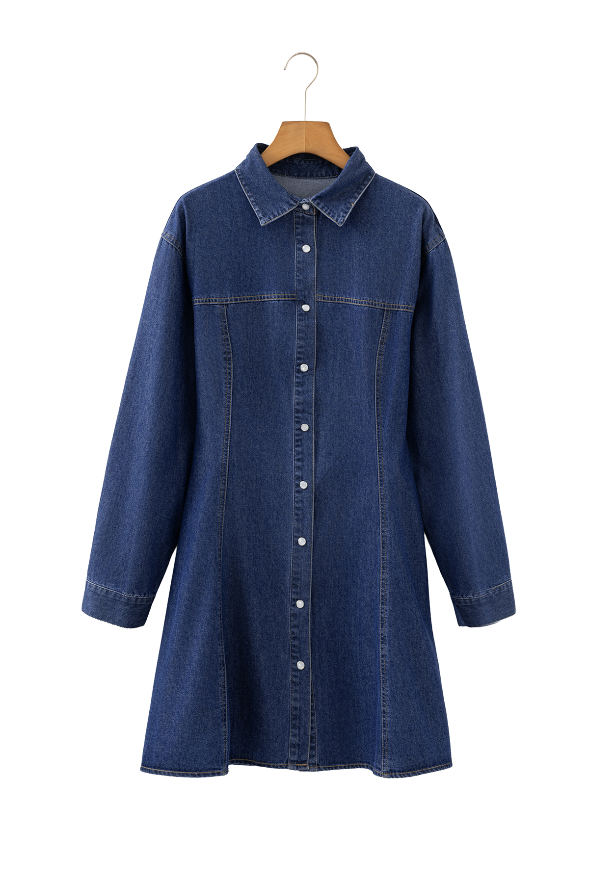 Robe femme en jeans manches longues